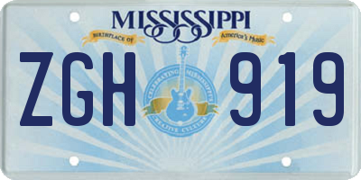 MS license plate ZGH919