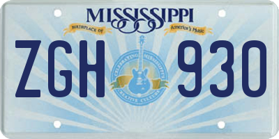 MS license plate ZGH930