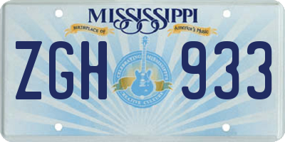 MS license plate ZGH933