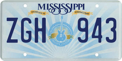 MS license plate ZGH943
