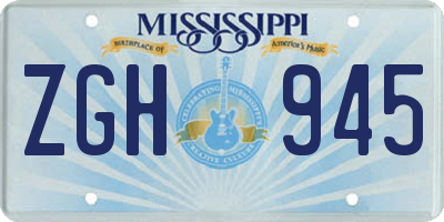 MS license plate ZGH945