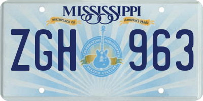 MS license plate ZGH963