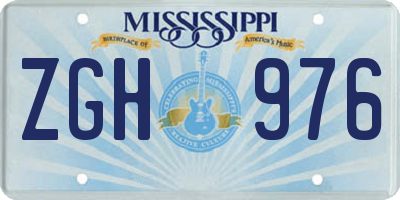 MS license plate ZGH976