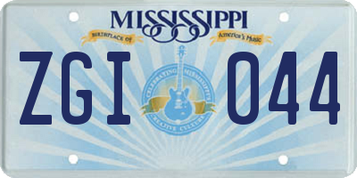 MS license plate ZGI044