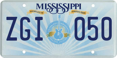 MS license plate ZGI050