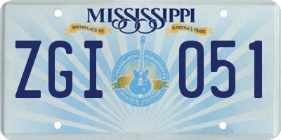 MS license plate ZGI051