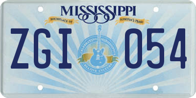MS license plate ZGI054