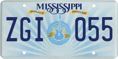 MS license plate ZGI055