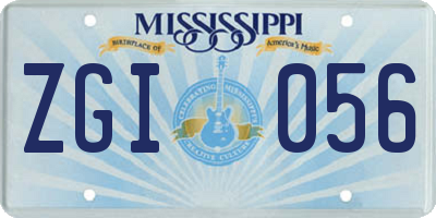 MS license plate ZGI056