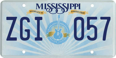 MS license plate ZGI057