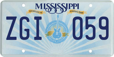 MS license plate ZGI059