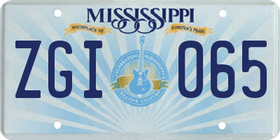 MS license plate ZGI065