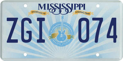 MS license plate ZGI074