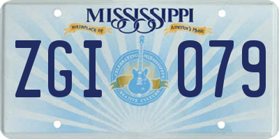 MS license plate ZGI079
