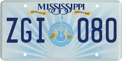 MS license plate ZGI080