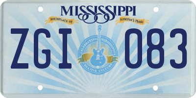 MS license plate ZGI083