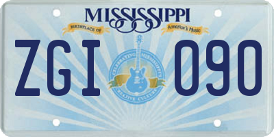 MS license plate ZGI090