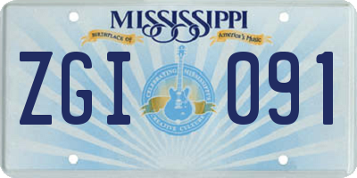 MS license plate ZGI091