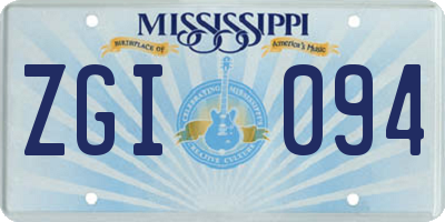 MS license plate ZGI094