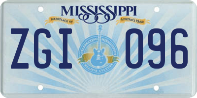 MS license plate ZGI096