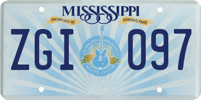 MS license plate ZGI097