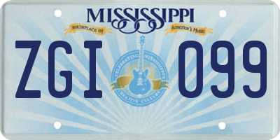 MS license plate ZGI099