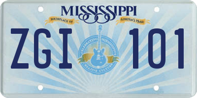 MS license plate ZGI101