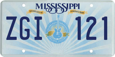 MS license plate ZGI121