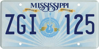 MS license plate ZGI125