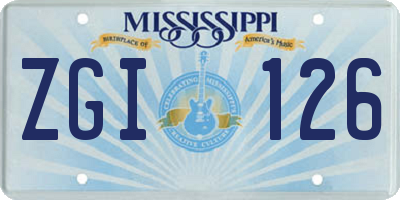 MS license plate ZGI126