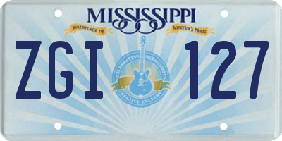 MS license plate ZGI127