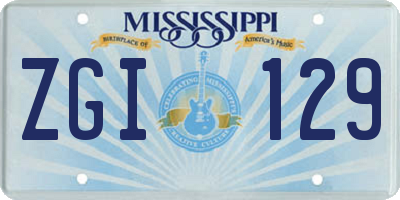 MS license plate ZGI129