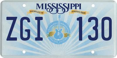 MS license plate ZGI130