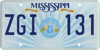 MS license plate ZGI131