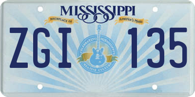 MS license plate ZGI135