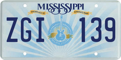 MS license plate ZGI139