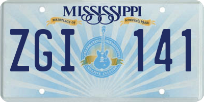 MS license plate ZGI141