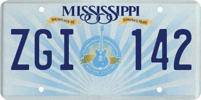 MS license plate ZGI142