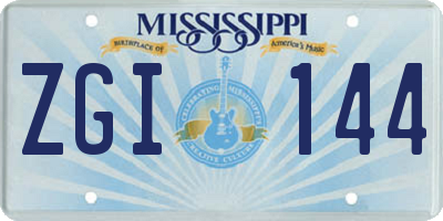MS license plate ZGI144