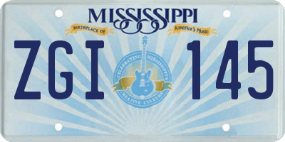 MS license plate ZGI145