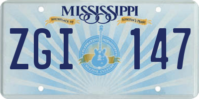 MS license plate ZGI147