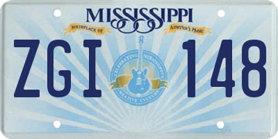 MS license plate ZGI148