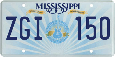 MS license plate ZGI150