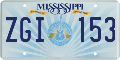 MS license plate ZGI153
