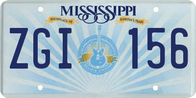 MS license plate ZGI156
