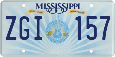 MS license plate ZGI157