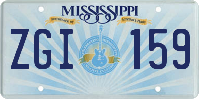 MS license plate ZGI159