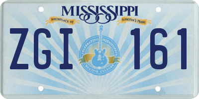 MS license plate ZGI161