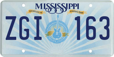 MS license plate ZGI163