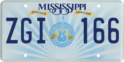 MS license plate ZGI166